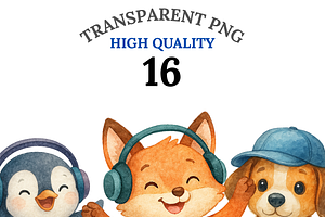 16 DJ Clipart, a Decorative Illustration by Pati Charm Studio