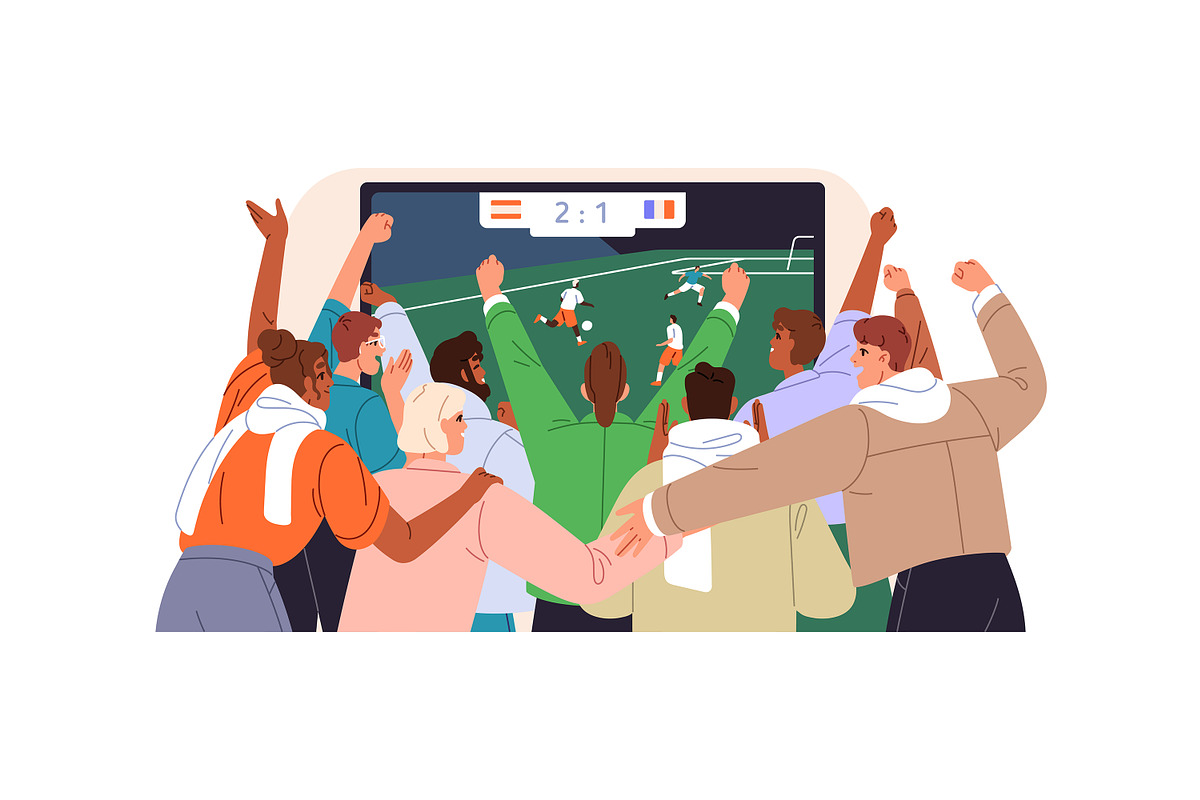Football fans support teams set, a Sport Illustration by PaperTrident (Photo 2 of 7)