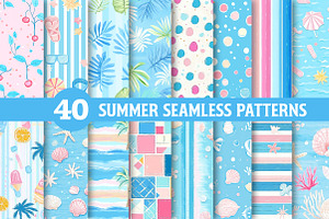 Summer Seamless Patterns, an Illustration by Dream Creation