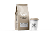 Coffee Bag with Cup Mockup Set, a Packaging Mockup by pixelmock (Thumbnail 9 of 15)
