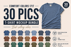 30 Comfort Colors T-Shirt Mockups