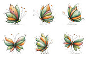 Whimsical spring butterfly clipart, an Illustration by SinaCreation (Thumbnail 3 of 11)