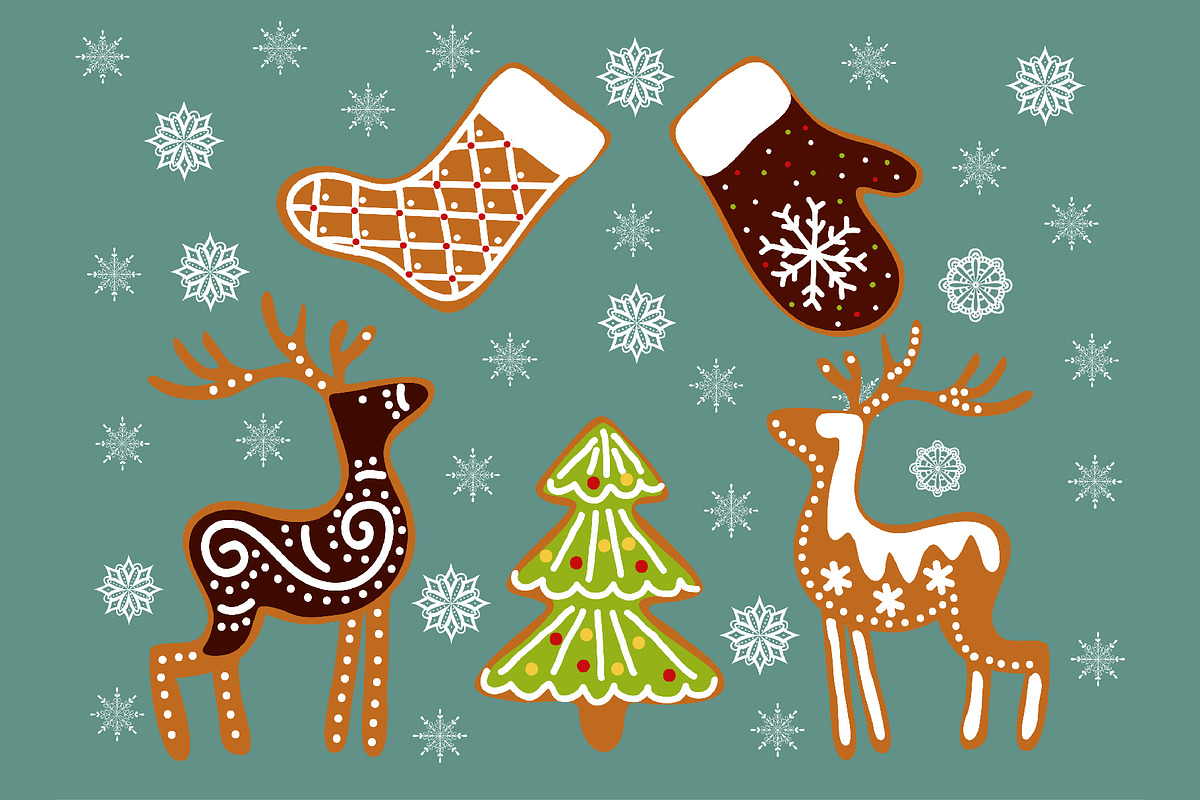 Christmas gingerbread clip-art, an Object Graphic by KupalinaArt (Photo 3 of 8)