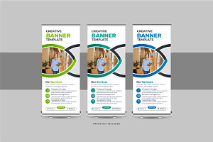 Roll-Up Banner or X Banner Design, a Stationery Template by Pavel_design