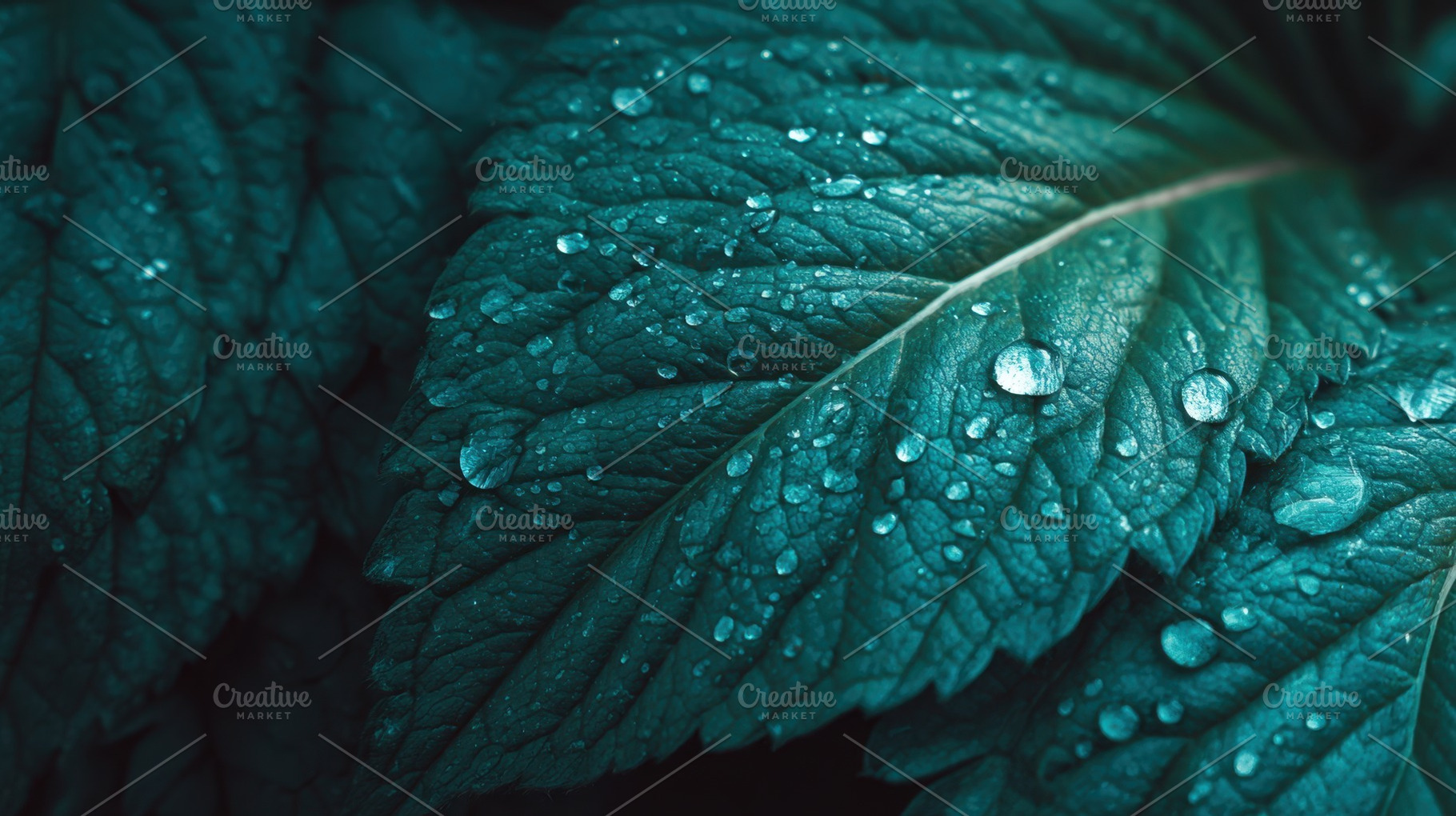 Dew drops on fresh green leaves, a Photo by Beautiful things
