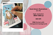 Travel Fashion Girl Clipart Set, an Illustration by designs.svkl (Thumbnail 3 of 6)