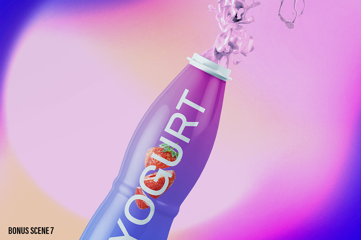 Bottle with Splash Mockup - 7 Views, a Packaging Mockup by Illusiongraphic (Photo 15 of 25)