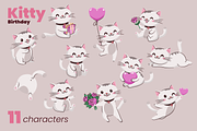 White Kitty Birthday collection, an Animal Illustration by moja doodle (Thumbnail 2 of 4)