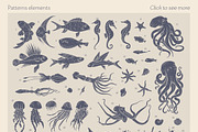 Inhabitants of the sea patterns, a Pattern Graphic by Piñata (Thumbnail 5 of 14)