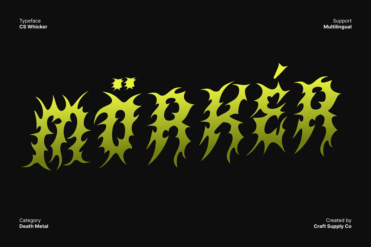 CS Whicker – Death Metal Font, a Blackletter Font by Craft Supply Co. (Photo 3 of 8)