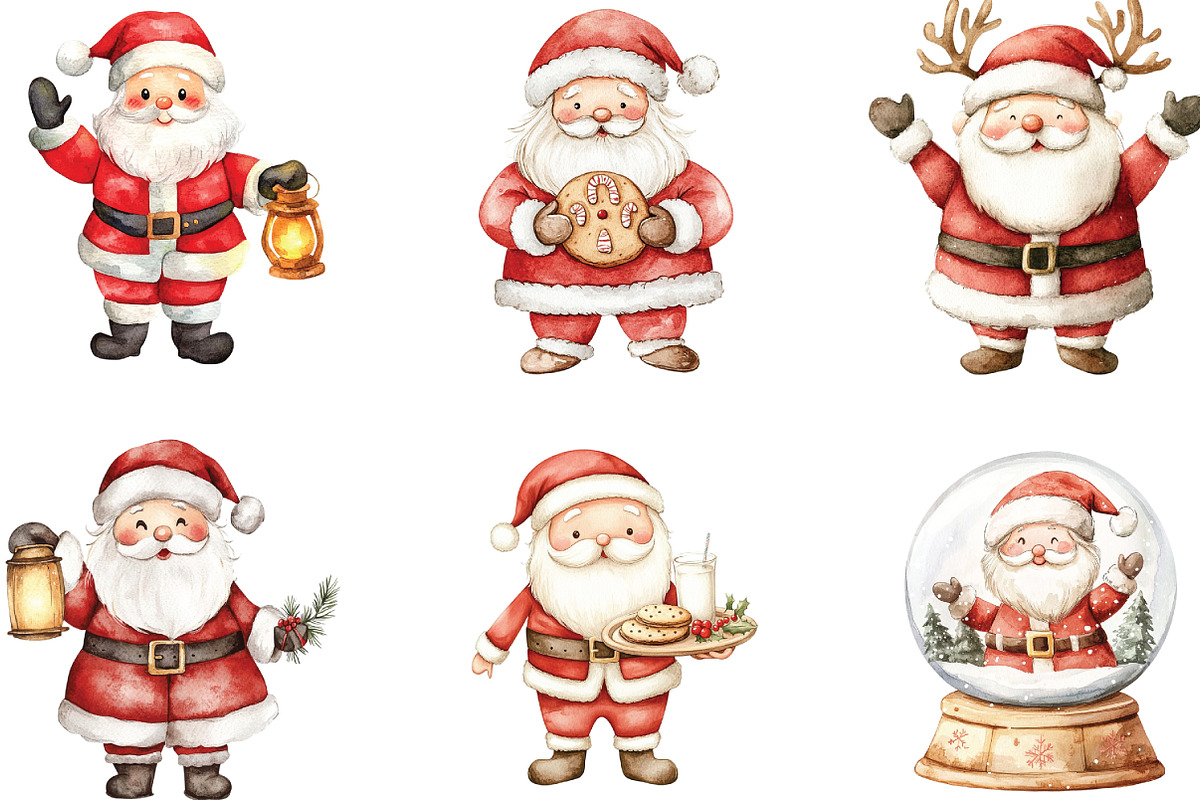 Cute Santa & Holiday Elements Clipar, an Illustration by CraftArtStudio (Photo 2 of 6)