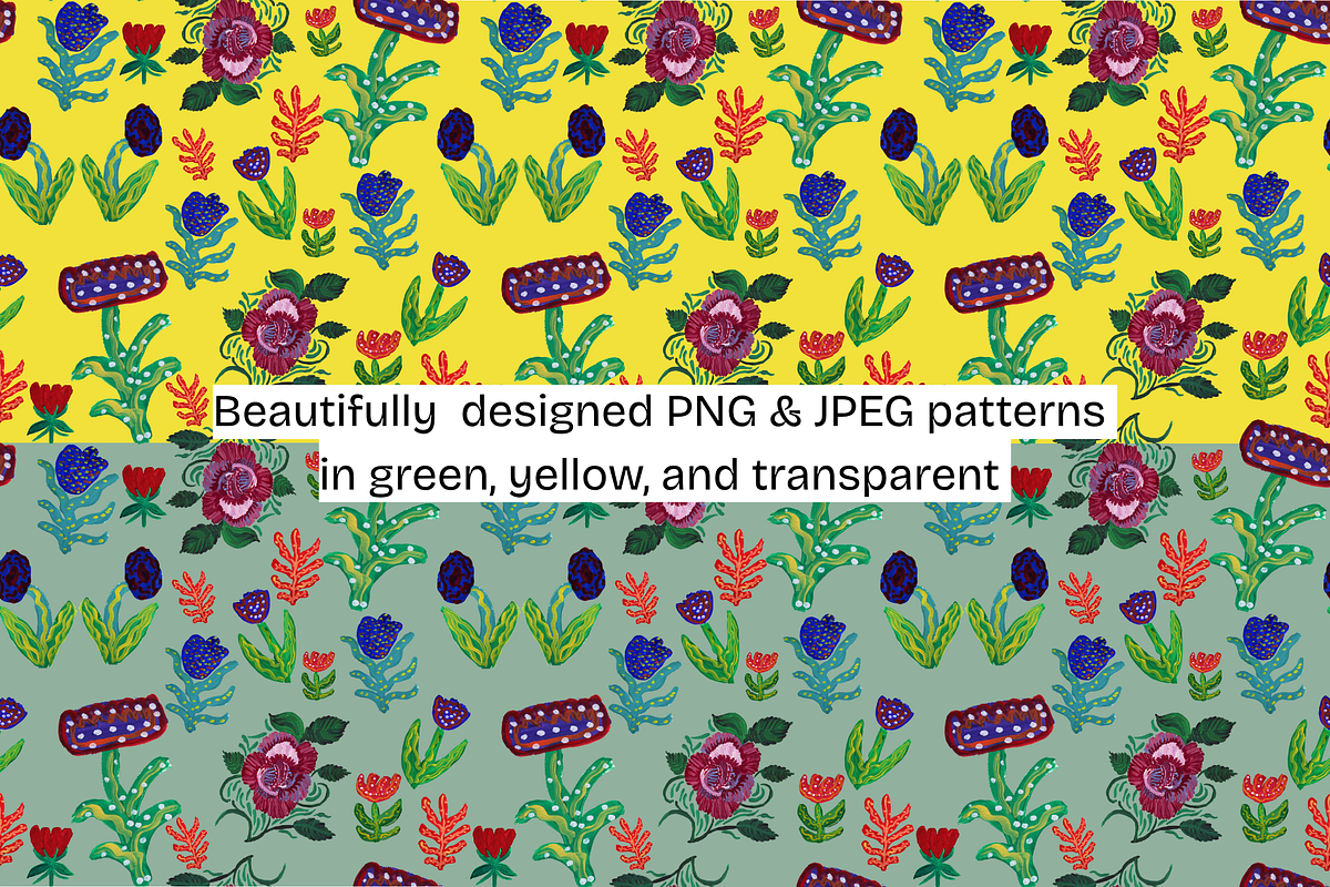 Maximalist Gouache Botanical Pattern, a Decorative Illustration by Chantelle T Illustrations (Photo 2 of 9)