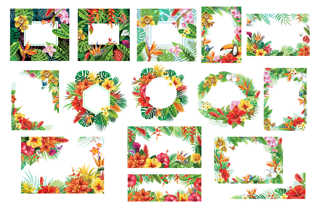 Tropical Frames and Borders, a Seasonal Illustration by ViktoriaARTprint (Photo 3 of 8)