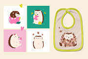 Hedgehogs - cute graphic collection, an Animal Illustration by danceyourlife (Thumbnail 3 of 8)