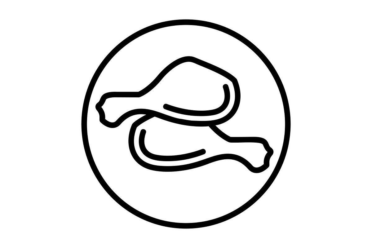 Chicken Leg Line Icon, an Icon by Pexelpy