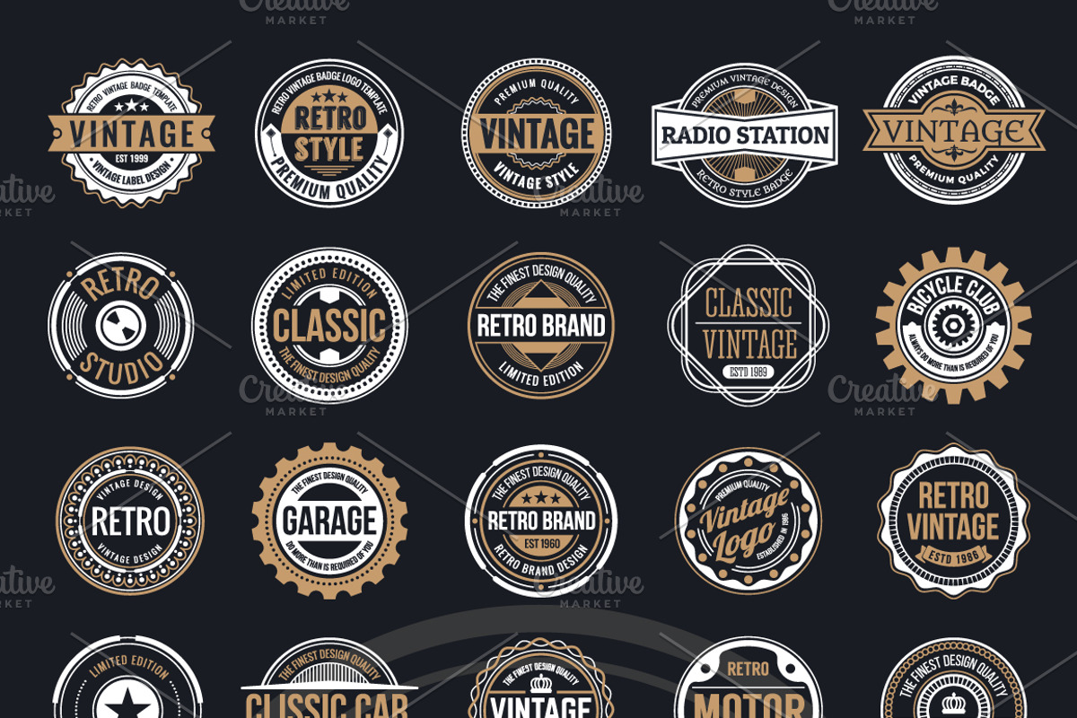 50 Vintage Round Badge & Logo, a Branding & Logo Template by Raftel (Photo 2 of 5)