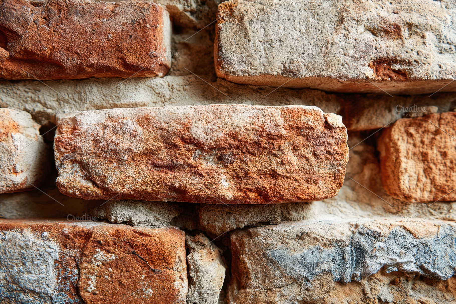 Textured brick wall close-up, a Background Photo by AlyaAnd
