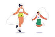 People jump with skipping rope set, a Person Illustration by Good Studio (Thumbnail 2 of 7)
