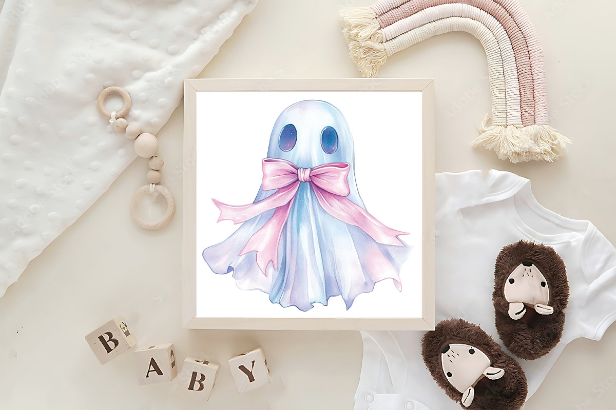 Halloween Iridescent Ghost Clipart, an Illustration by CraftArtStudio (Photo 6 of 6)