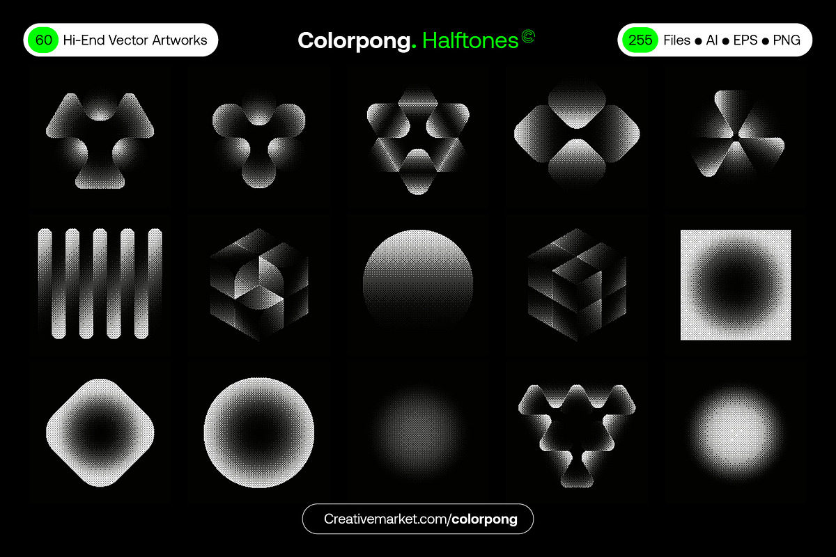 Halftones – Vector Bundle, a Background Graphic by Colorpong (Photo 16 of 19)