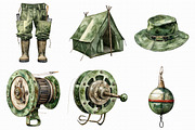 Watercolor Fishing Clipart, an Illustration by Libby Wishes (Thumbnail 4 of 5)