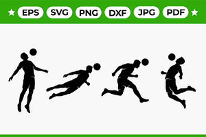 Soccer Header Silhouette Vector Pack, an Object Graphic by Artonix