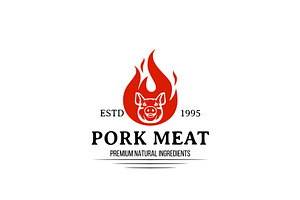 Rustic Fire Pork Meat Logo, a Branding & Logo Template by AlvinStd