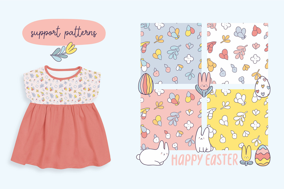 Happy Easter doodles and patterns, an Illustration by kostolom3ooo (Photo 9 of 11)