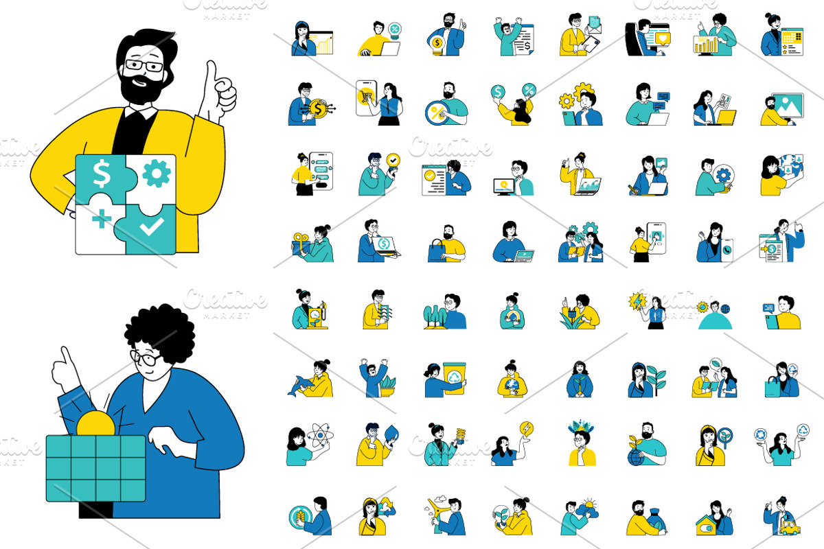 Bundle Flat Concept Illustrations, a Finance Illustration by alexdndz (Photo 6 of 16)