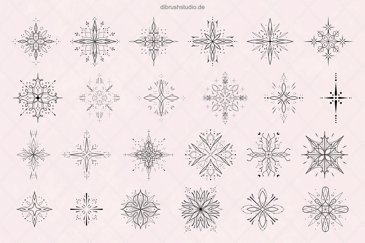 Procreate - Ornament Tattoo Stamps, a Brush Add-On by DiBrush Studio (Photo 5 of 8)