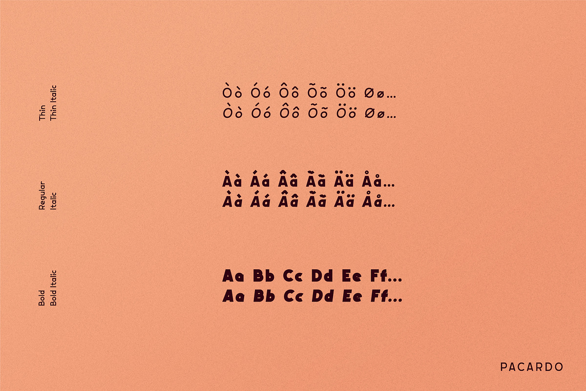 Pacardo. Sans Serif font family., a Sans Serif Font by Luxfont (Photo 2 of 8)