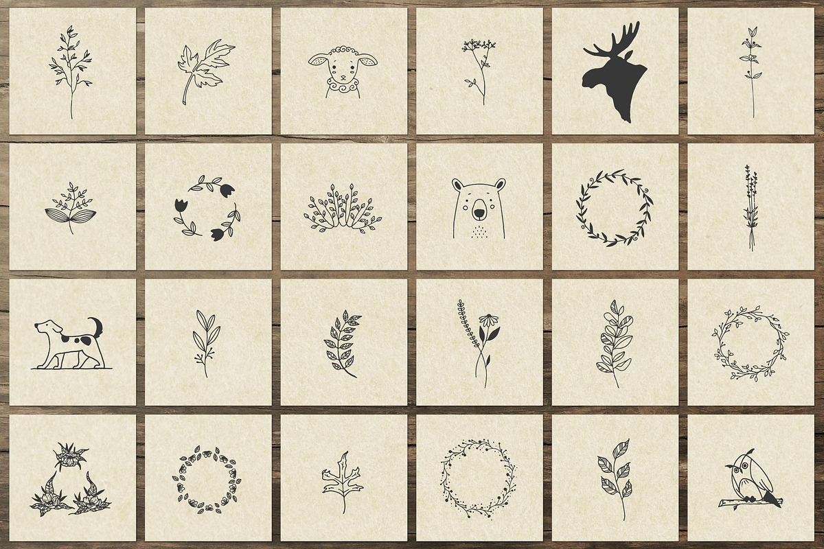 150 Hand Drawn Elements -Nature II-, an Animal Illustration by Michael Rayback Design (Photo 7 of 8)