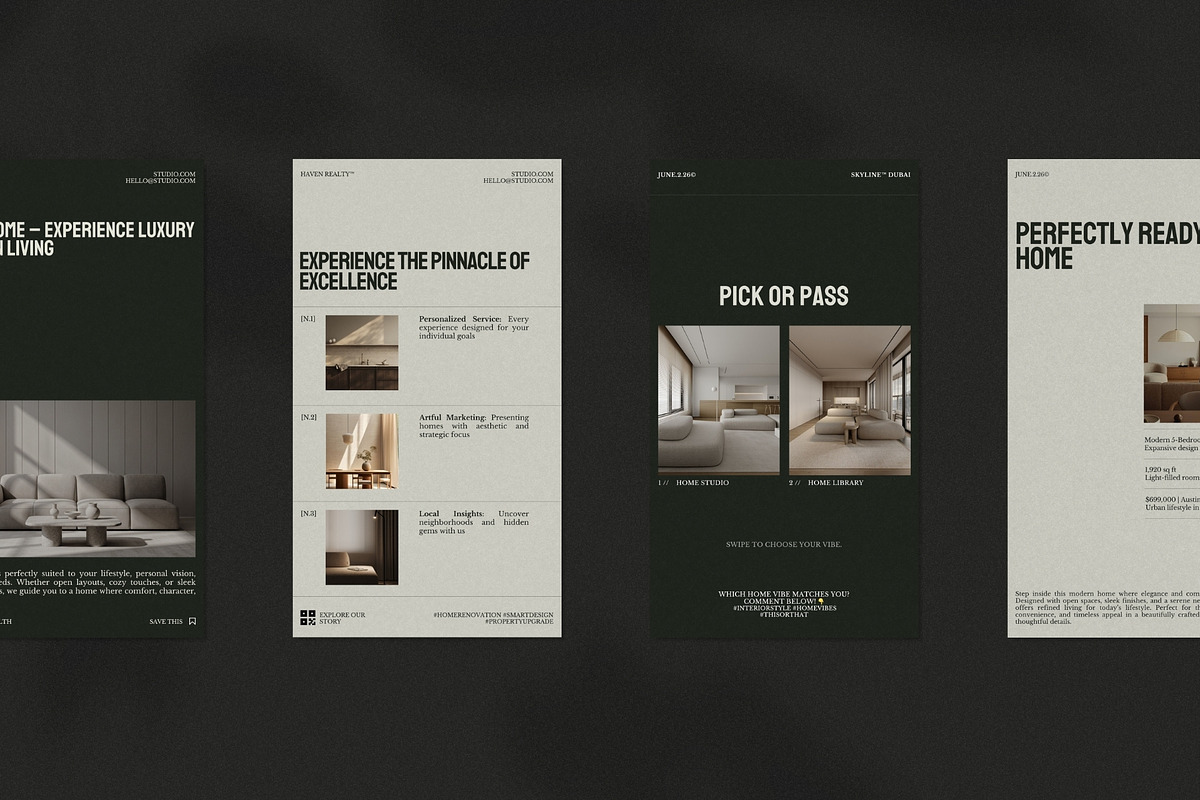 Modern Real Estate Instagram Bundle, a Social Media Template by The Aesthetic Studio (Photo 6 of 10)