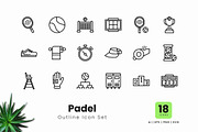 Padel Outline Icons, an Outline Icon by Zeer Graphic (Thumbnail 1 of 2)