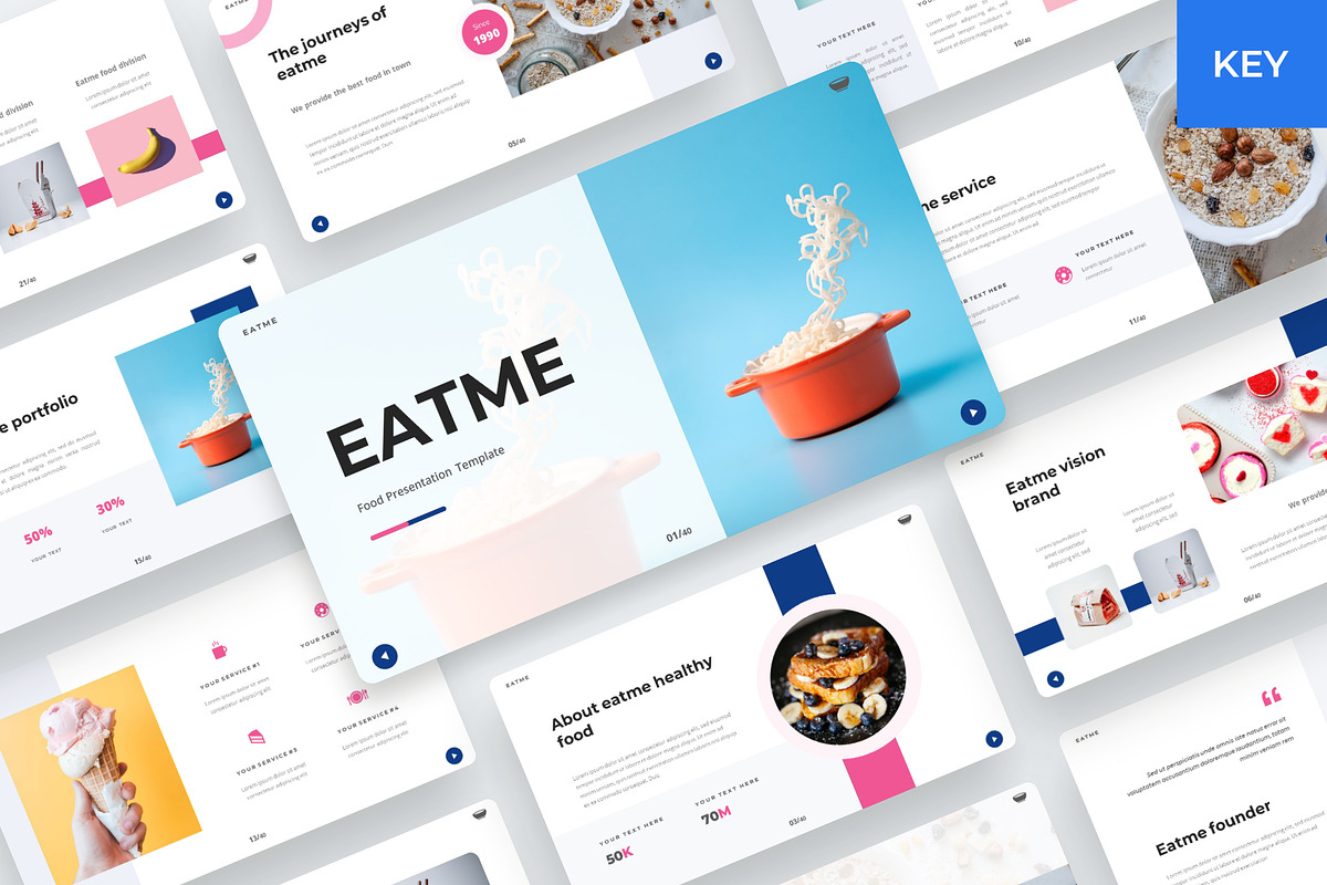 EATME - Food Keynote Template, a Presentation Template by BeadyLab (Photo 1 of 6)