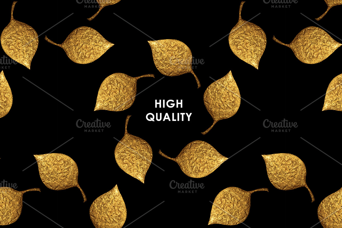 GOLD NATURE on black, a Pattern Graphic by xgart (Photo 5 of 6)