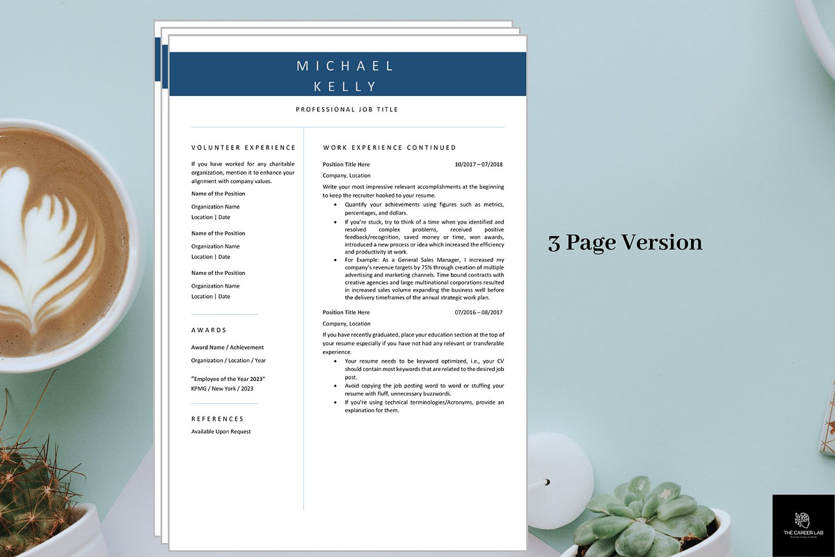 Resume/CV modern format with photo, a Resume Template by The Career Lab (Photo 5 of 10)