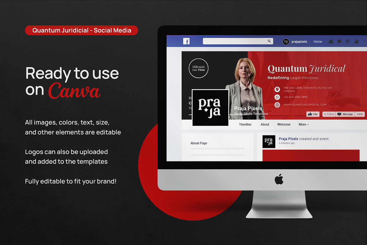 Law Firm Social Media Kit, a Social Media Template by prajapixels (Photo 4 of 6)