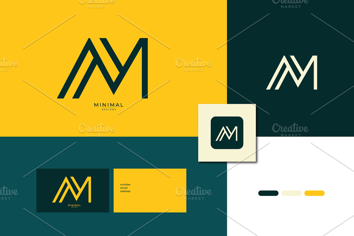 Monogram icon logo AM, a Branding & Logo Template by idesign_4u