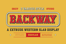 Backway – Extrude Western Slab Font
