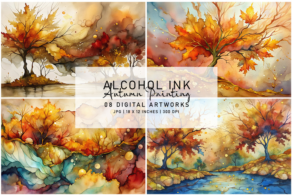 Alcohol Ink Autumn Paintings, a Seasonal Illustration by Digital Art Creations (Photo 2 of 8)