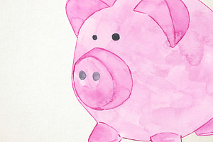 Watercolor Money Clipart