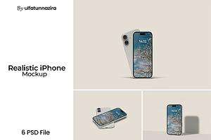 Realistic iPhone Mockup, an iPhone Mockup by ulfatunnazira