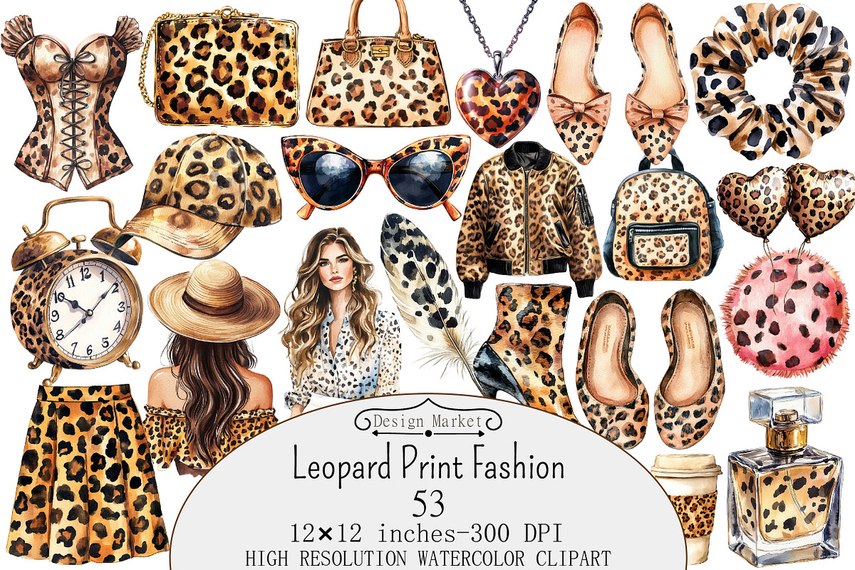 Leopard Print Fashion Clipart, a Seasonal Illustration by Design Market (Photo 1 of 5)