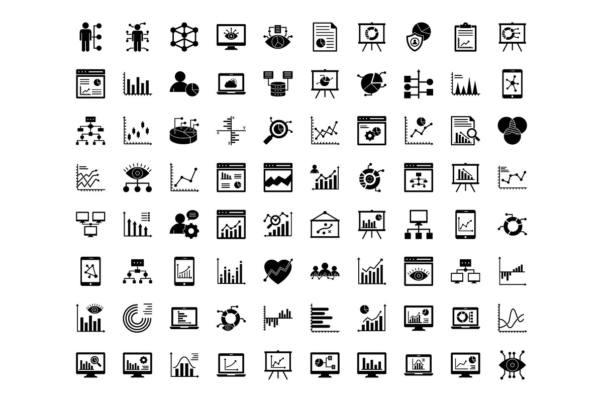 Data Visualization Vector Icons, an Icon by Vector Portal