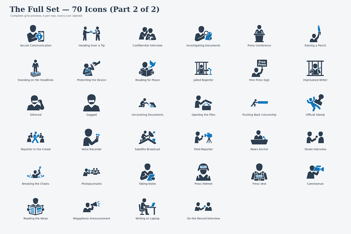 70 Journalism & Press Freedom Icons, a Duotone Icon by Symbolic Language (Photo 3 of 4)