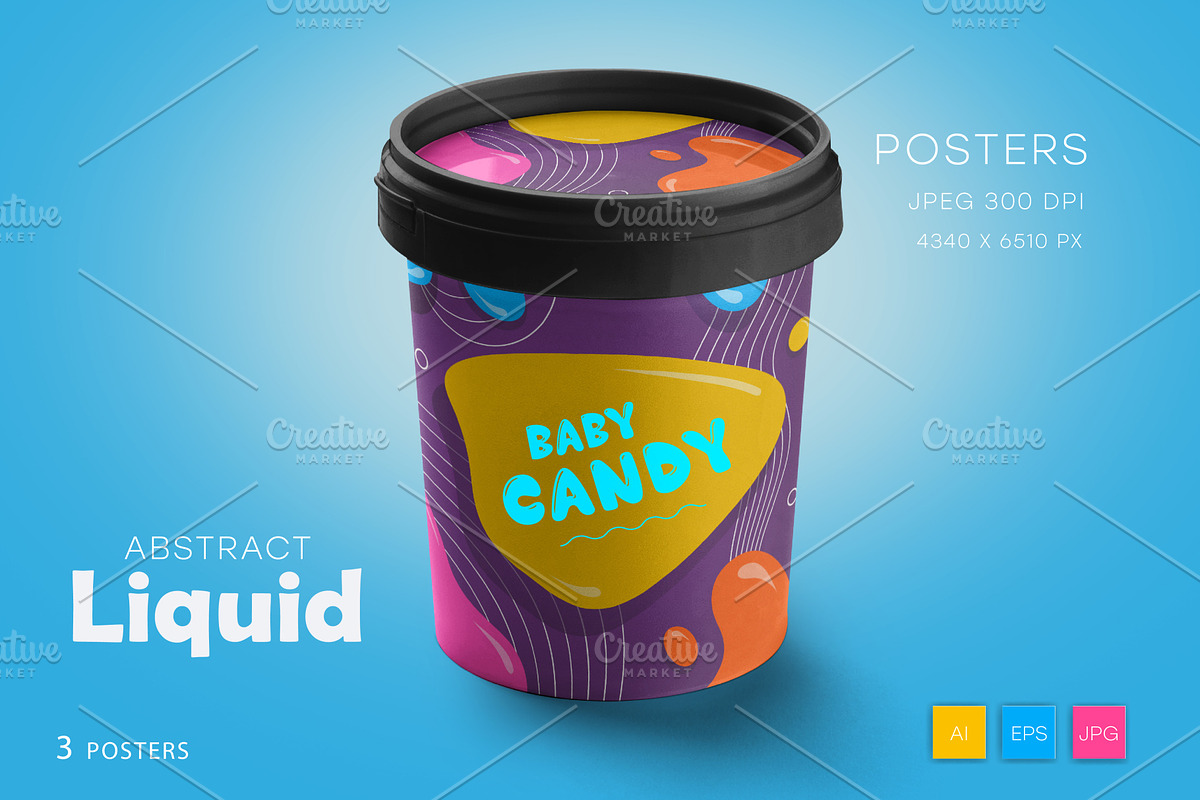 3 posters in liquid style. Art., a Decorative Illustration by KENO Mascots (Photo 6 of 6)