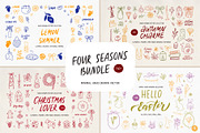 Four Seasons Line Art Bundle, a Seasonal Illustration by Alena Koval (Thumbnail 1 of 17)
