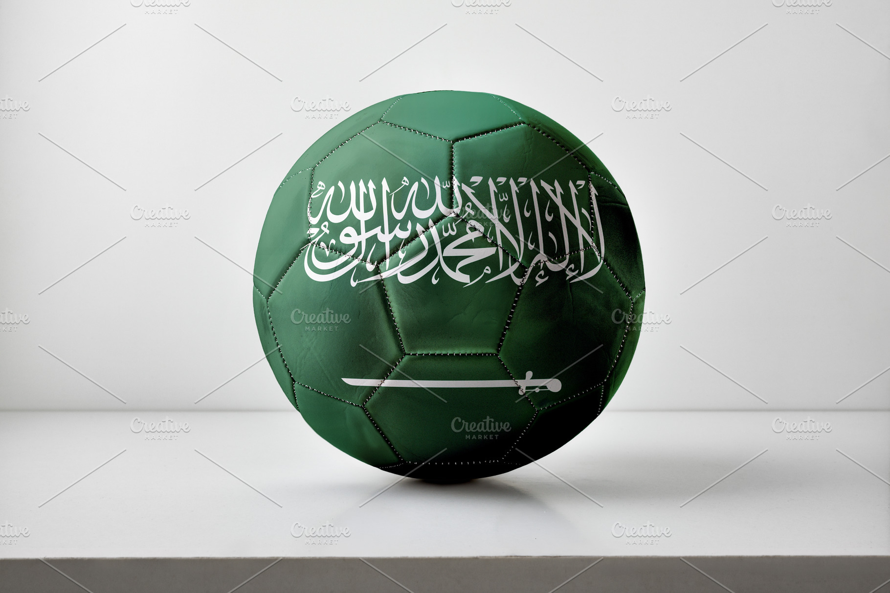 Saudi Arabia Flag Soccer Ball on White Surface, a Sports & Recreation Photo by Davizro's Market