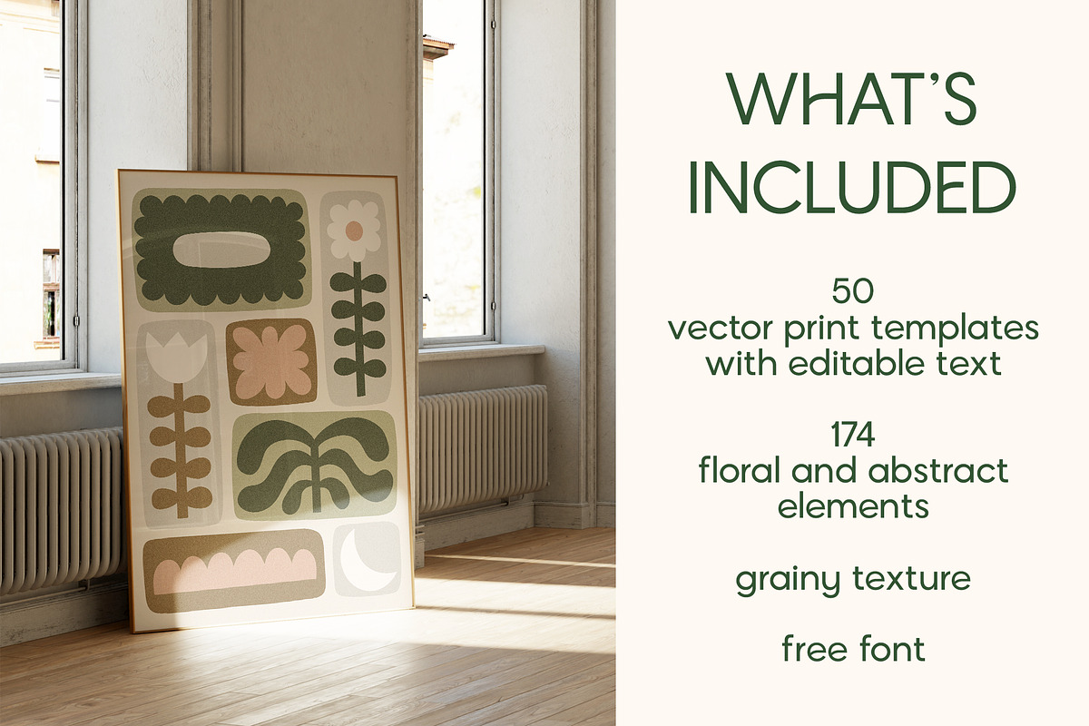 Neutral Flowers Vector Print Creator, an Object Graphic by ArtFM (Photo 2 of 14)
